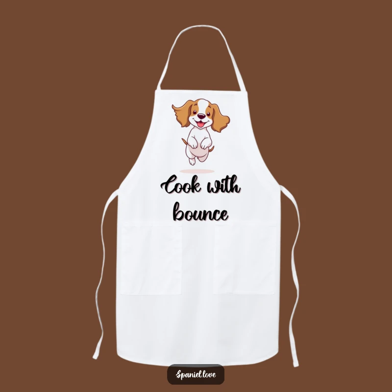 Funny Spaniel Bouncing Ears Flapping Apron: Cook with Canine Cheer