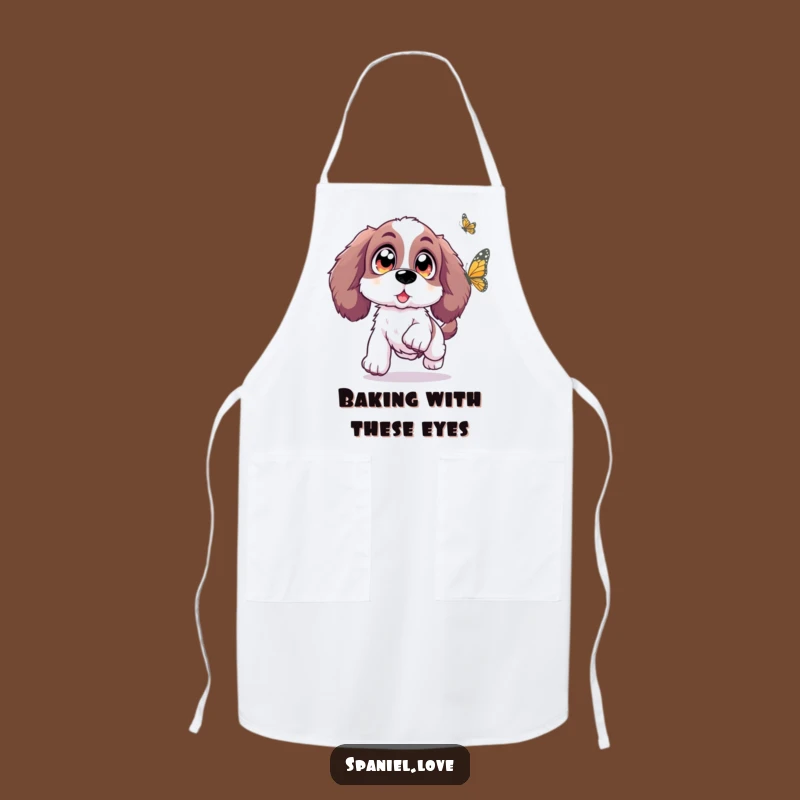 Funny Spaniel Butterfly Leap Apron: Cook with Enchanting Flair