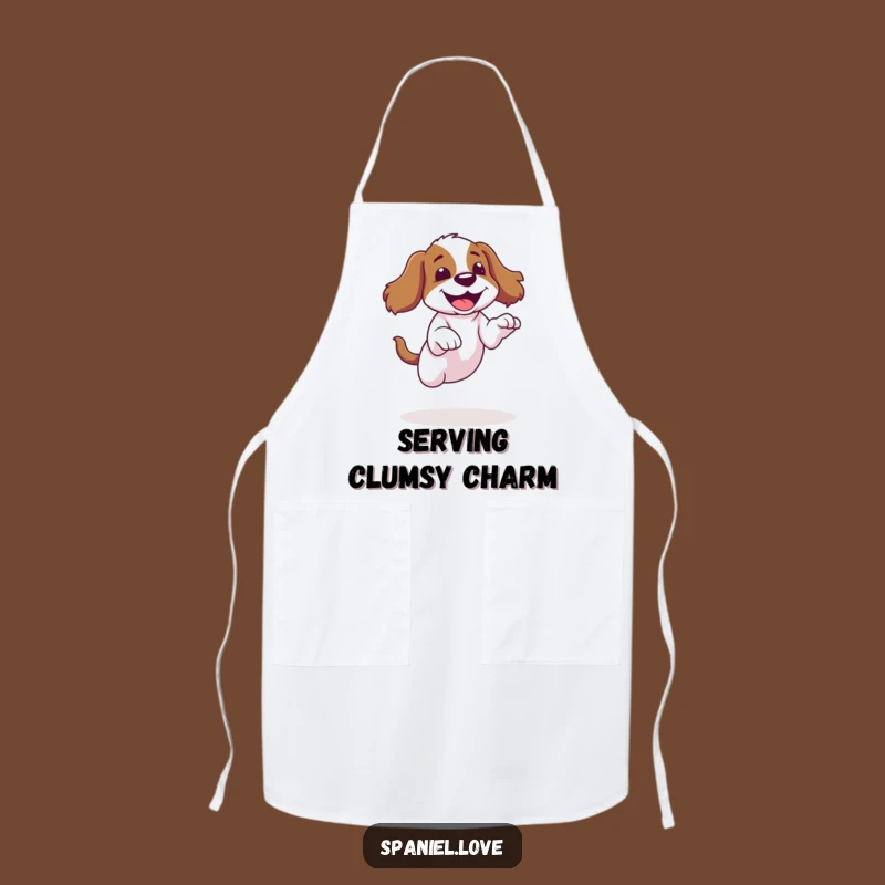 Funny Spaniel Jump Fail Apron - Cook Up Some Laughs!