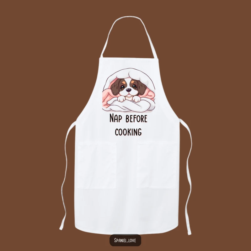 Funny Spaniel Puppy Apron: Blanket Peek Kitchen Wear, Great Funny Gift
