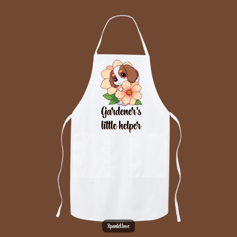Funny Spaniel Flower Peek Apron: Kitchen Dog Lover Gift