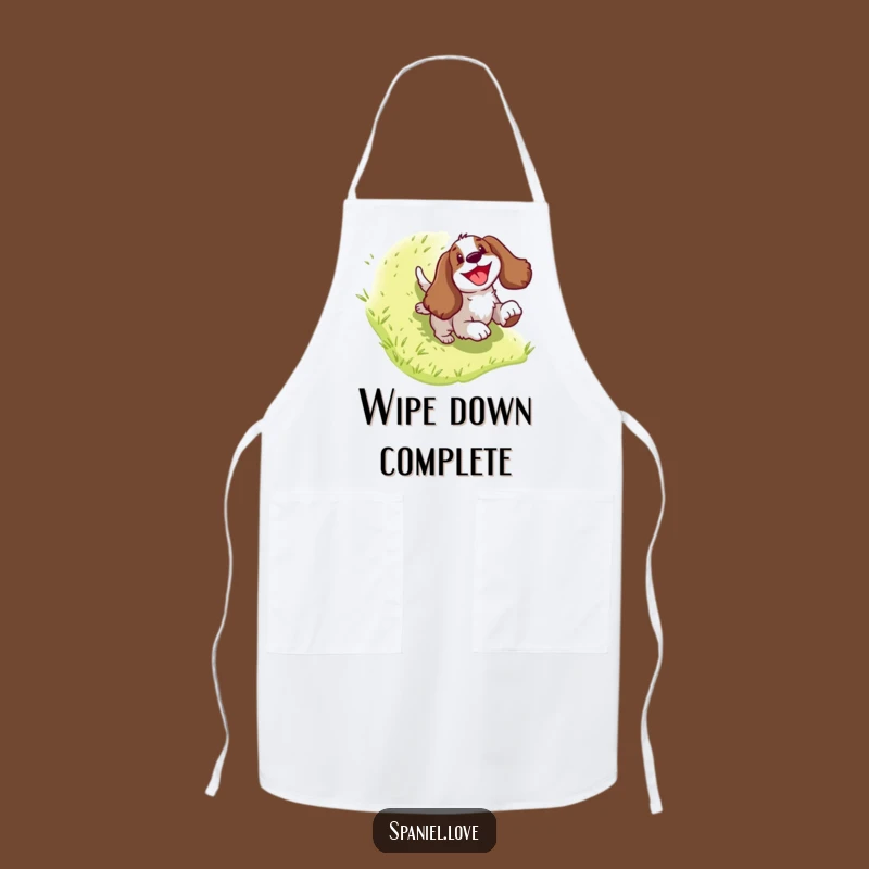 Funny Spaniel Hill Slide Apron: Kitchen Fun with a Joyful Dog, Perfect Funny Gift