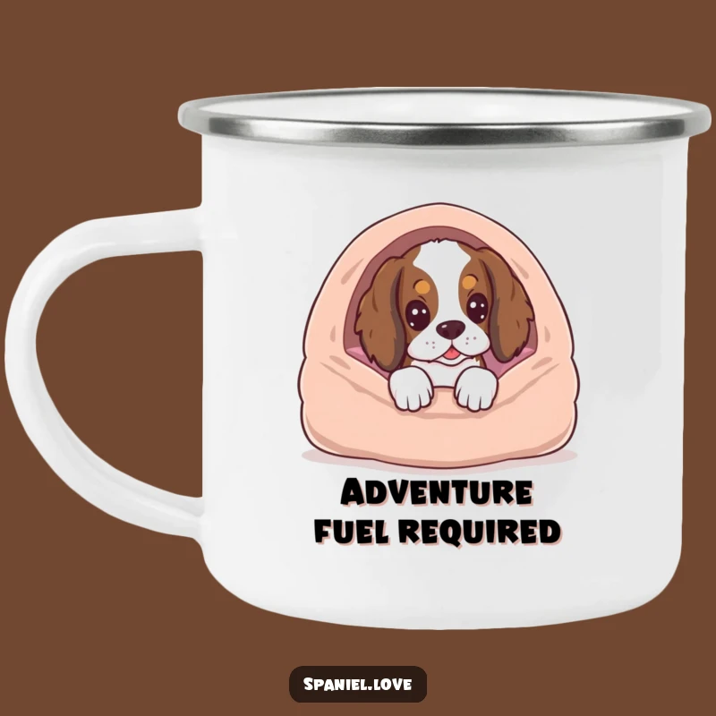 Funny Spaniel Anticipation Camping Mug - Humorous Outdoor Dog Gift
