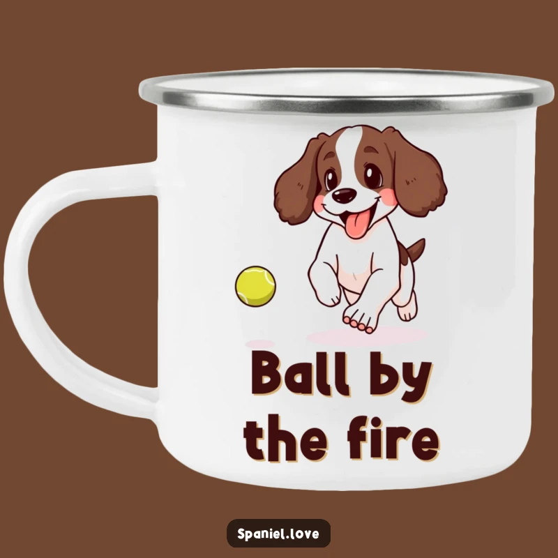 Funny Spaniel Tennis Ball Camping Mug: Adventure with Playful Spirit!