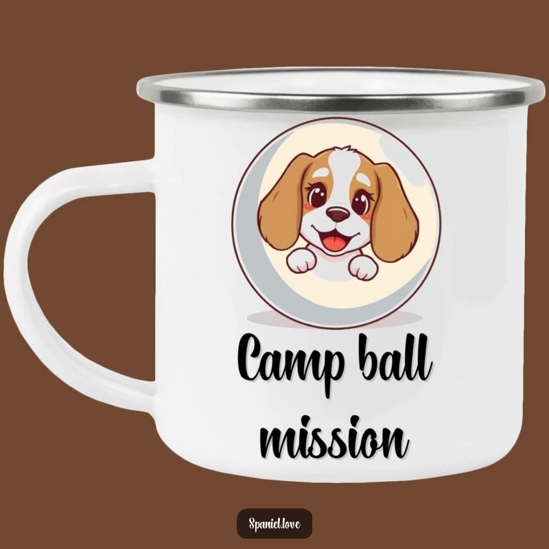 Funny Spaniel Ball Bark Camping Mug: Adventure Fuel for Playful Souls