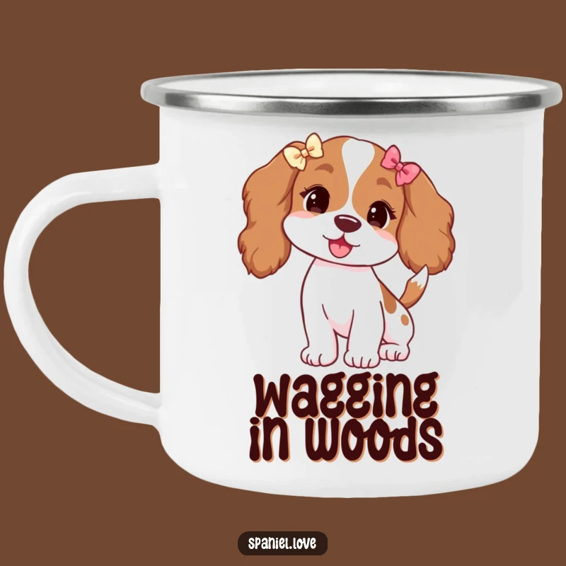Funny Spaniel Bows Camping Mug: Adventure with Doggy Style!