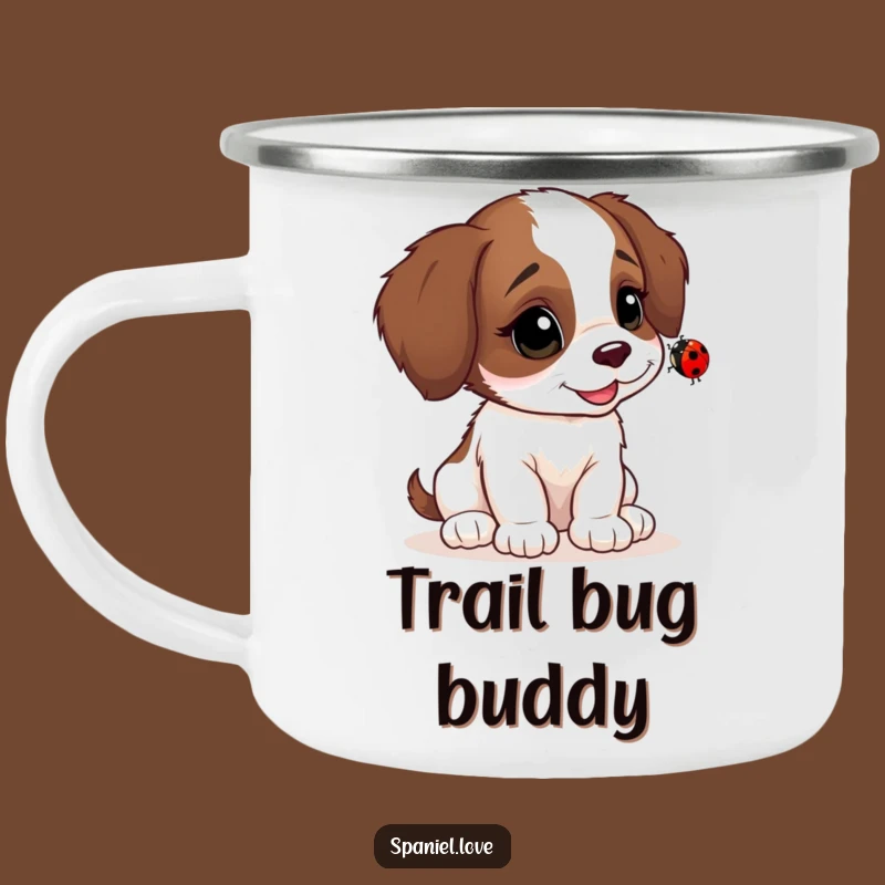Durable Funny Spaniel Ladybug Curiosity Camping Mug: Outdoor Dog Gift