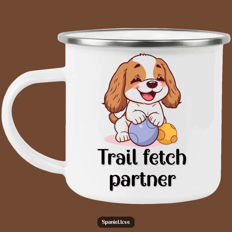 Funny Kawaii Spaniel Barking Camping Mug: Adventure Fuelled by Canine Comedy