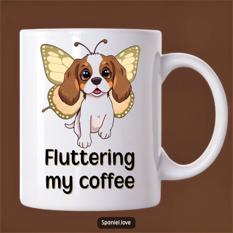 Funny Surprised Spaniel Butterfly Mug: A Whimsical, Hilarious Gift for Dog Lovers!