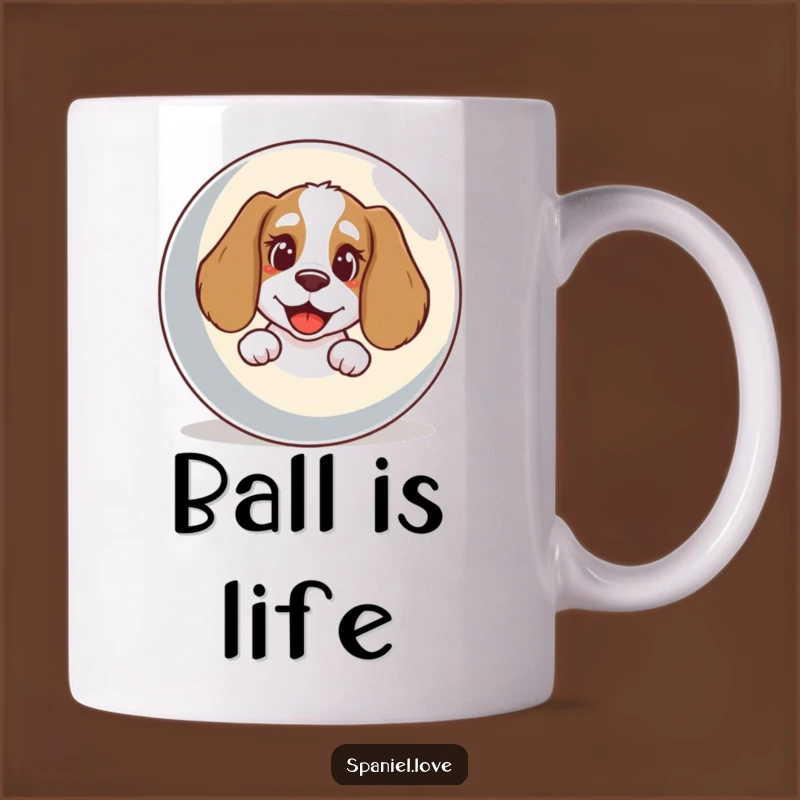 Funny Spaniel Ball Bark Mug: Playful Dog Surprise is a Great Funny Gift