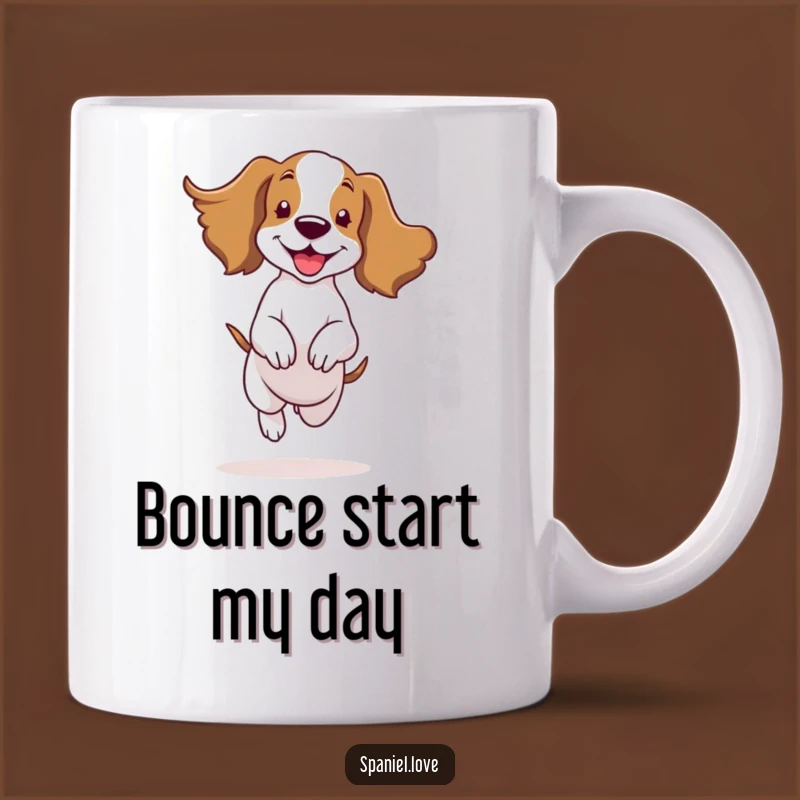 Funny Spaniel Bouncing Ears Flapping Mug: Joyful Dog Lover Gift