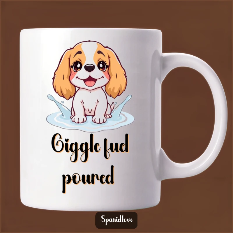 Funny Spaniel Giggling Puddle Mug: Joyful Dog Splash is a Perfect Funny Gift