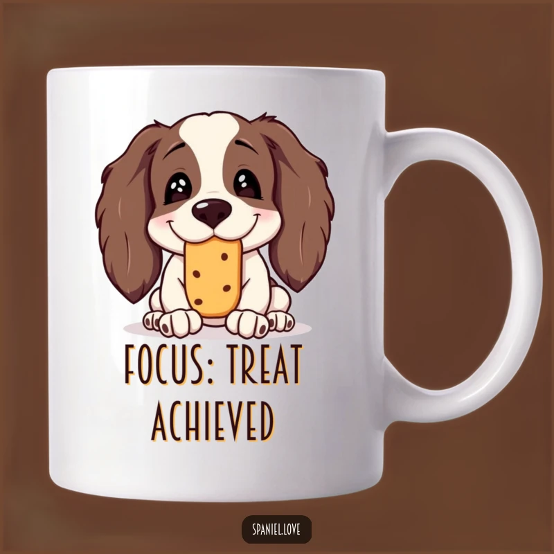 Funny Spaniel Treat Balance Mug: A Silly Grin Spaniel Makes a Hilarious Gift