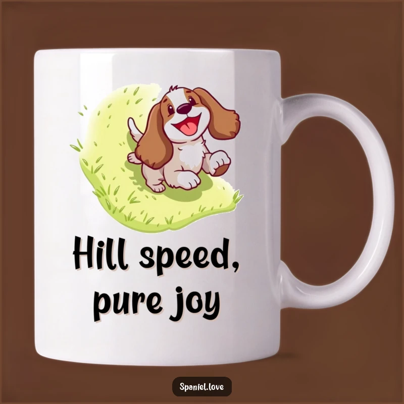 Funny Spaniel Hill Slide Mug: A Hilarious Pooch Gift for Dog Lovers