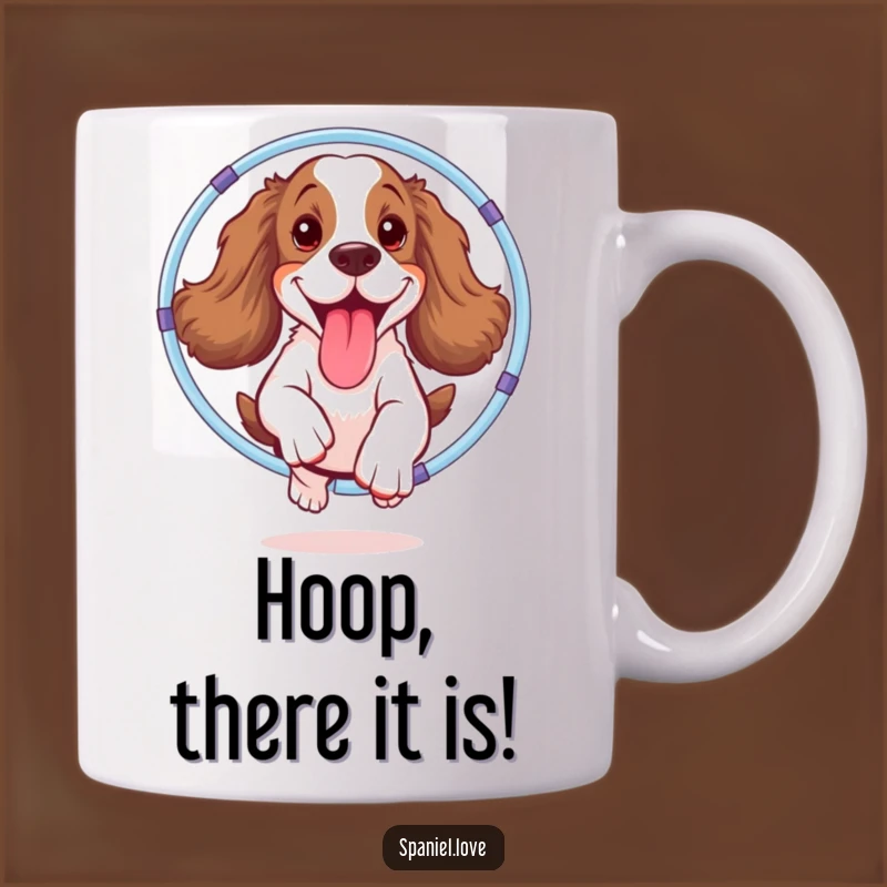 Funny Spaniel Hula Hoop Mug: A Joyful, Hilarious Gift for Dog Lovers!
