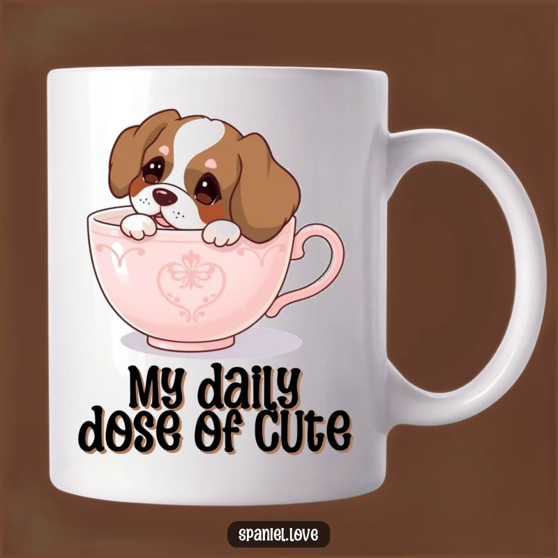 Funny Spaniel Teacup Peek Mug - Curious Dog Lover, Perfect Humorous Gift