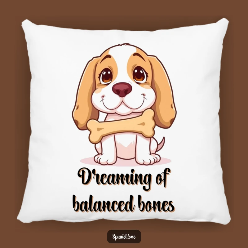 Funny Spaniel Bone Balance Pillow: Add Comfy Humor and Cleverness