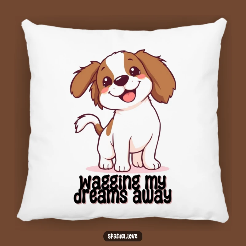 Funny Spaniel Blur Accent Pillow: Add Comfy Humor with a Wagging Tail Dog