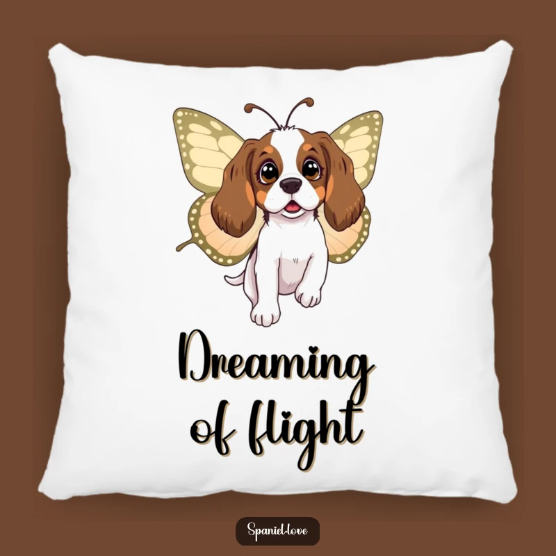 Funny Spaniel Butterfly Pillow: Cozy Comfort with Hilarious Whimsy!
