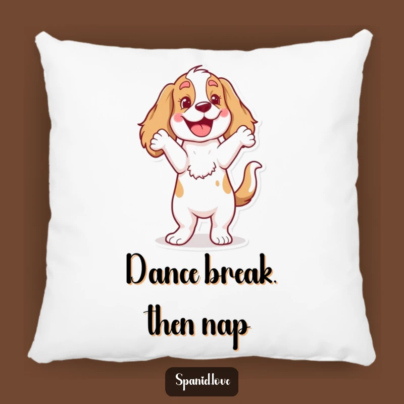 Funny Spaniel Dance Pillow: Comfy Canine Moves, Perfect Decorative Funny Gift