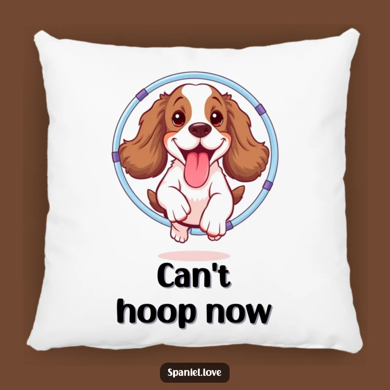 Funny Spaniel Hula Hoop Pillow: Cozy Comfort with Hilarious Canine Charm!
