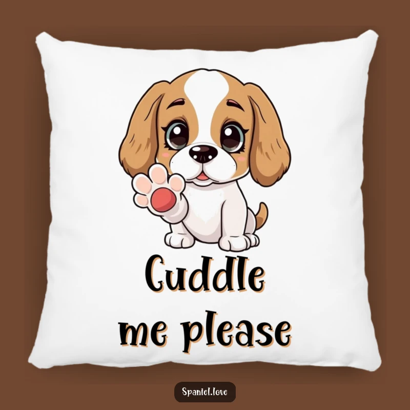 Funny Spaniel Paw Friend Pillow: Adoring Eyes Comfort for Cozy Love