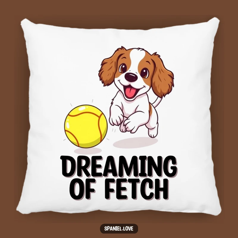 Funny Spaniel Puppy Pillow: Chasing Giant Ball, Cozy & Humorous Decor