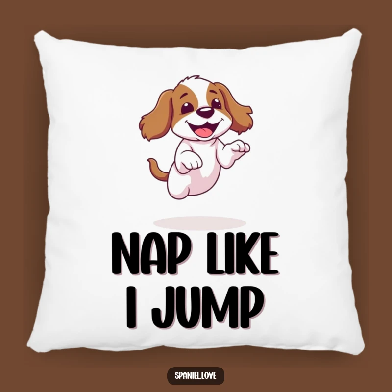 Funny Spaniel Jump Fail Pillow - Cozy Comfort with a Laugh