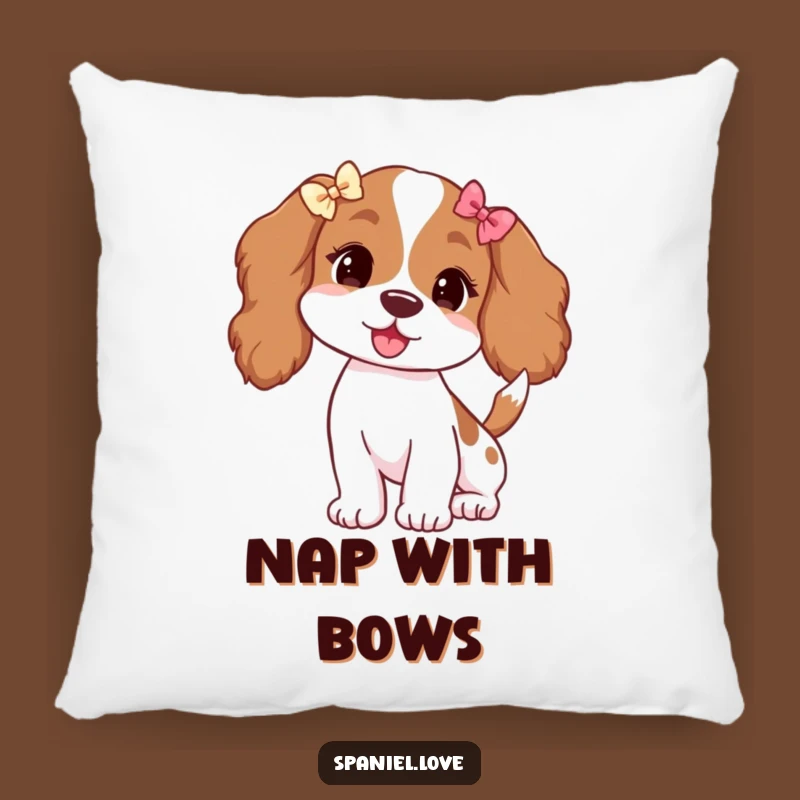 Funny Spaniel Bows Throw Pillow: Cozy Comfort with Wagging Tail Charm!