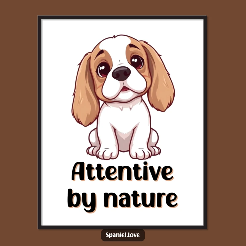 Funny Spaniel Listening Digital Art: Printable Dog Art for Humorous Gift Decor
