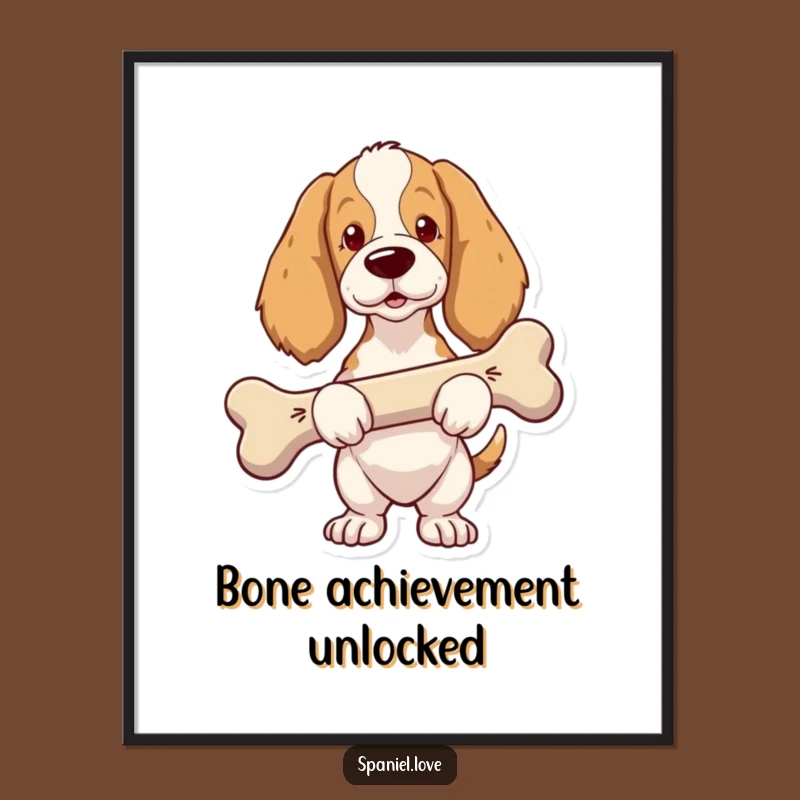 Funny Spaniel Big Bone Digital Art: Instant Proud Decor