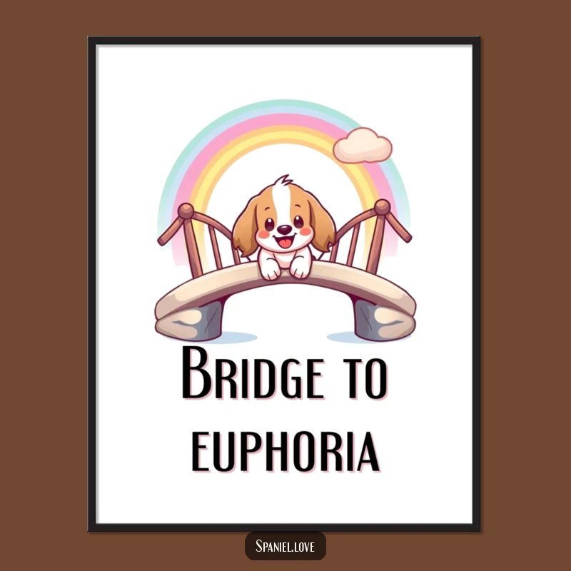 Funny Spaniel Rainbow Digital Art: Magical Dog Artwork for Instant Download.