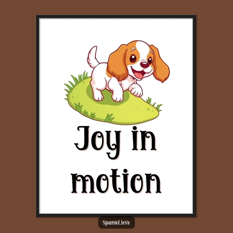 Funny Spaniel Tumbles Downhill Digital Print - Instant Joyful Decor