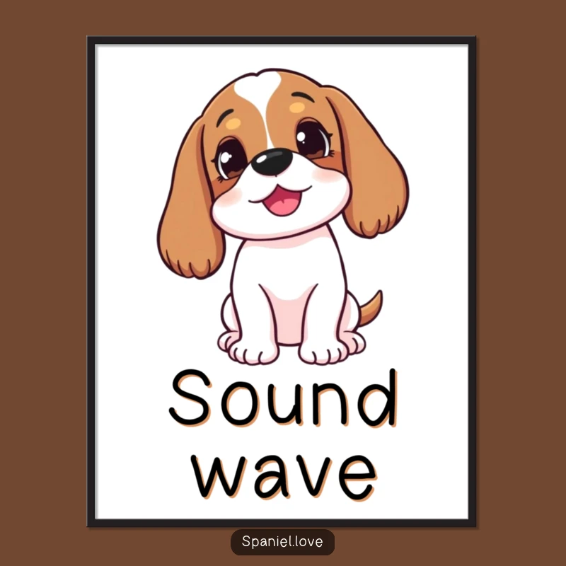 Funny Tilted Spaniel Digital Art: Instant Curious Decor for Dog Lovers