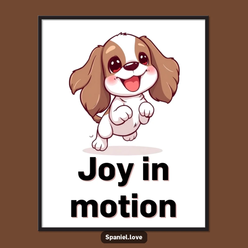Funny Spaniel Playtime Digital Art: Excited Wiggle Print for Dynamic Decor