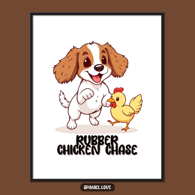 Funny Spaniel Pounce Digital Print: Dynamic Wall Art for Instant Playful Joy
