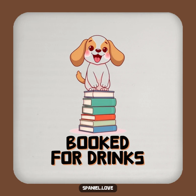 Funny Bookworm Spaniel Coasters: Protect Surfaces with Hilarious Smarts!