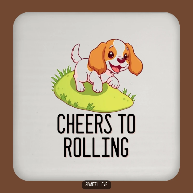 Funny Spaniel Tumbles Downhill Coaster - Protect with Playfulness!