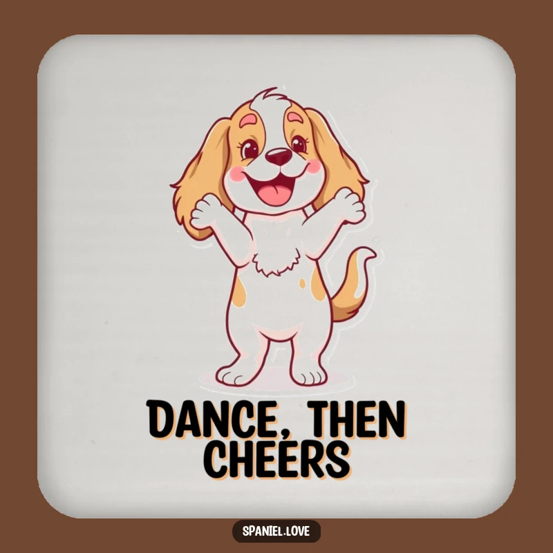 Funny Spaniel Dance Coaster: Protect Surfaces with Canine Moves, Perfect Funny Gift