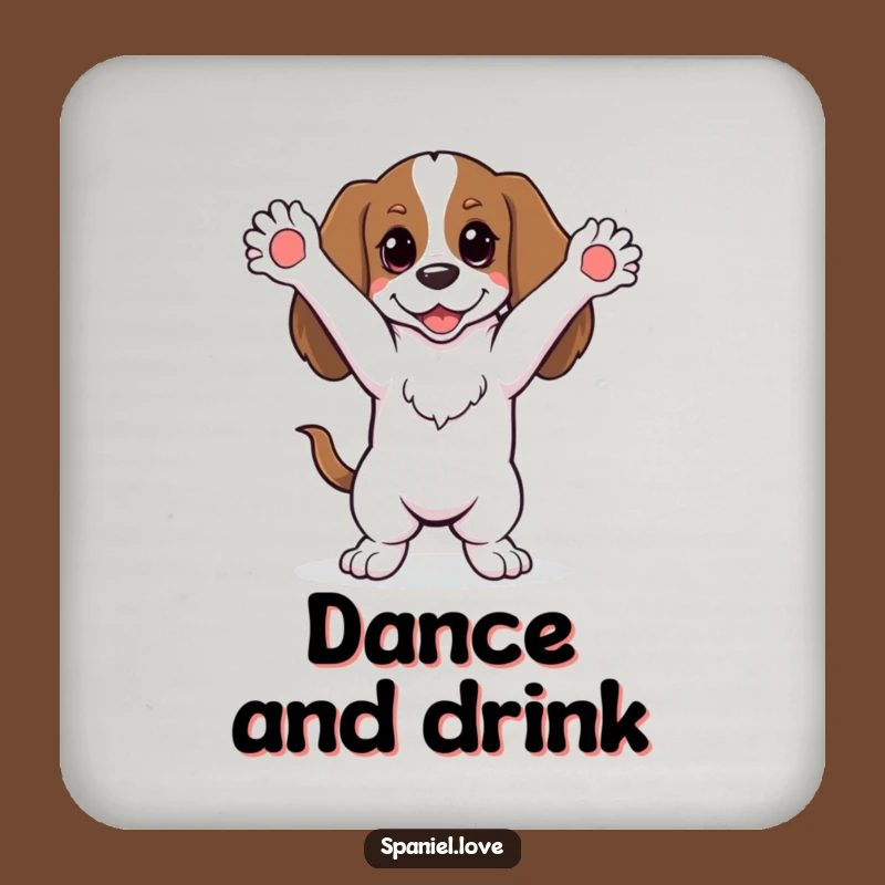 Funny Dancing Spaniel Drink Coaster: Protect Surfaces with Playful Charm