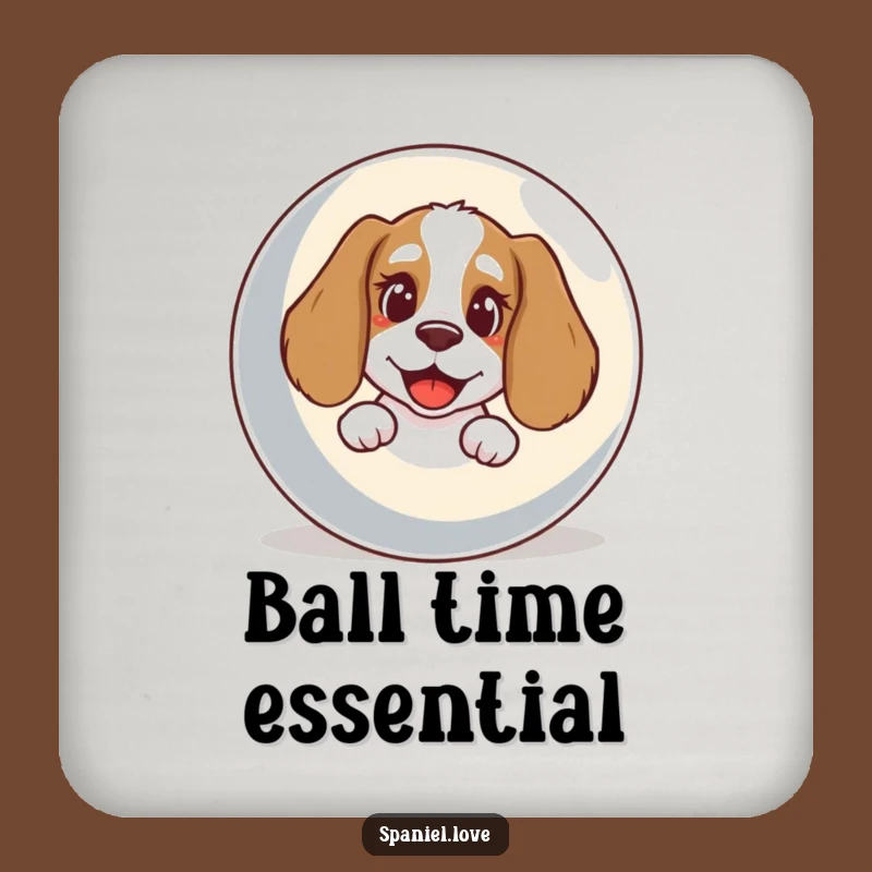 Funny Spaniel Ball Bark Coaster: Protect Surfaces with Playful Art