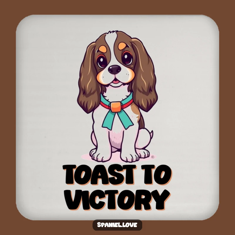 Funny Spaniel Ribbon Coaster: Protect Surfaces with Hilarious Canine Elegance