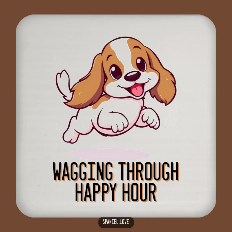 Funny Spaniel Scurry Drink Coaster - Hilarious Dog Accessory Gift