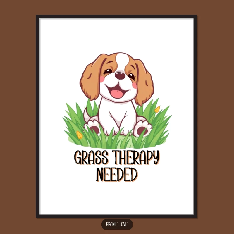 Funny Spaniel Rolling Poster - Happy Dog Sigh Wall Art