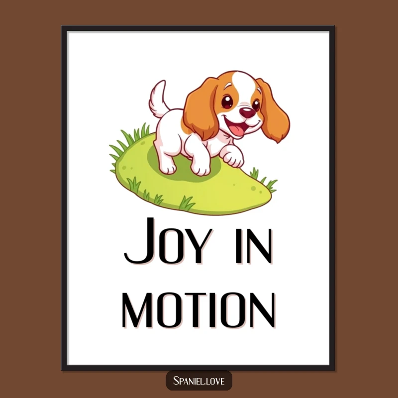 Funny Spaniel Tumbles Downhill Poster - Joyful Wall Art