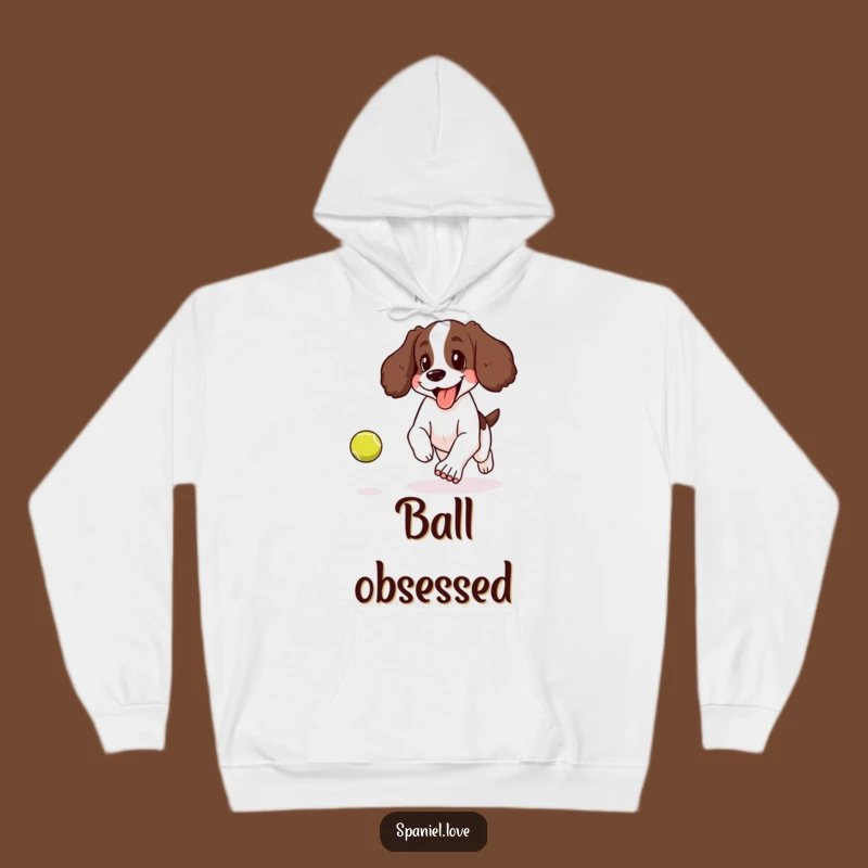 Funny Spaniel Tennis Ball Hoodie: Cozy Comfort for Happy Pups!