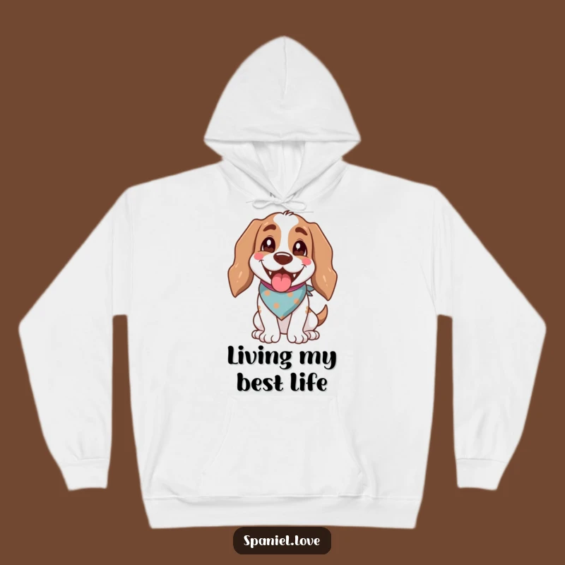 Cozy Happy Spaniel Bandana Hoodie - Cheerful Dog Gift Apparel