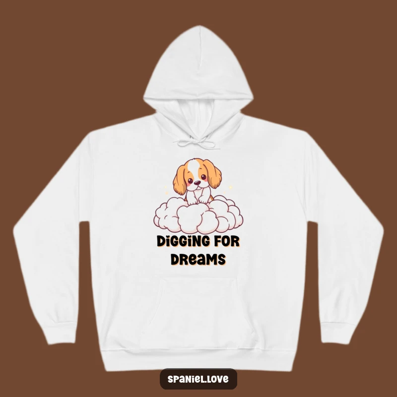 Funny Spaniel Cloud Digging Hoodie: Cozy & Dreamy Dog Lover Gift