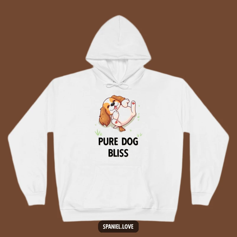 Funny Rolling Spaniel Hoodie: Cozy Up with Canine Ecstasy and Humor