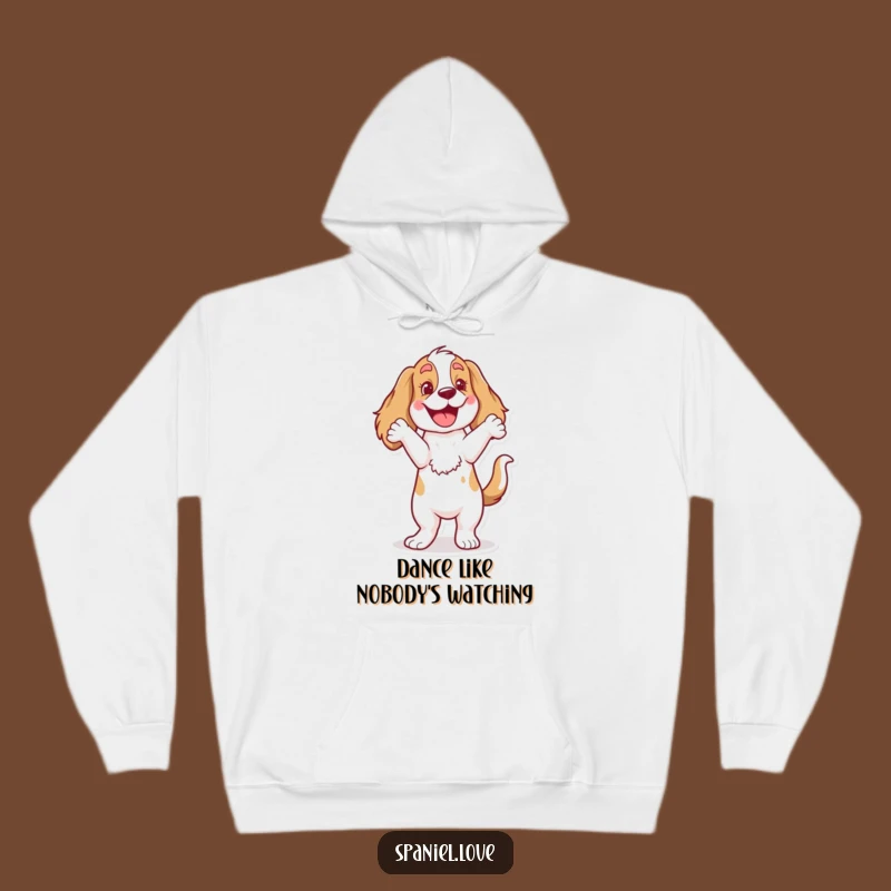Funny Spaniel Dance Hoodie: Cozy Canine Celebration, Perfect Warm Funny Gift